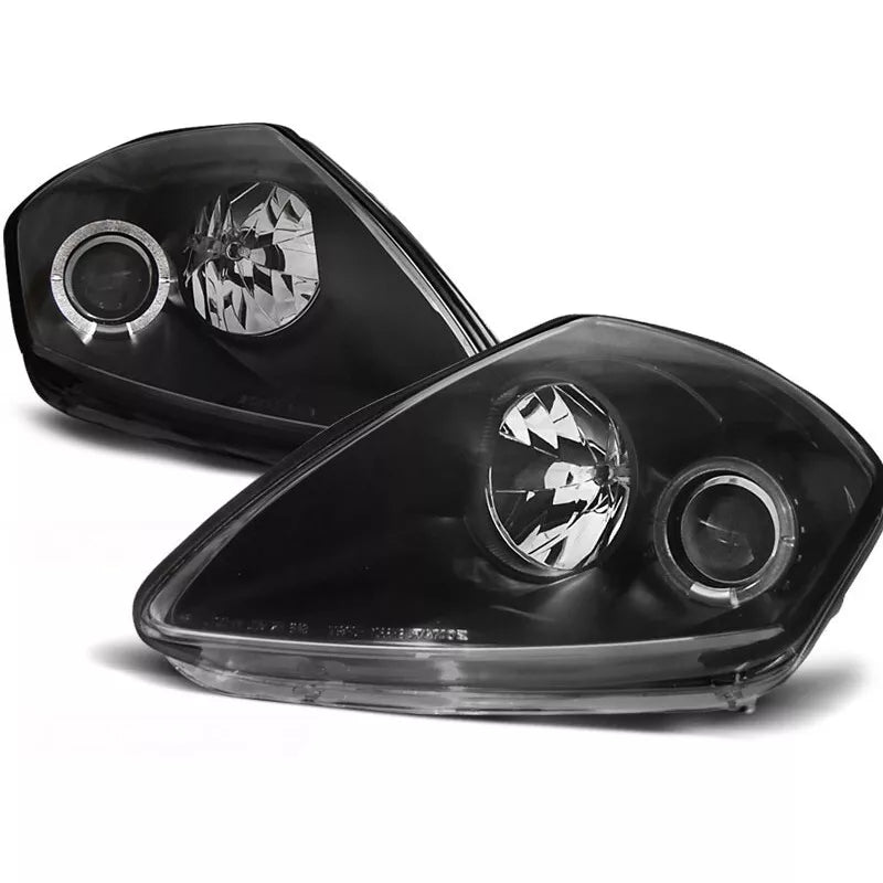 Fari Angel Eyes LED Nero per Mitsubishi Eclipse D50 00-05