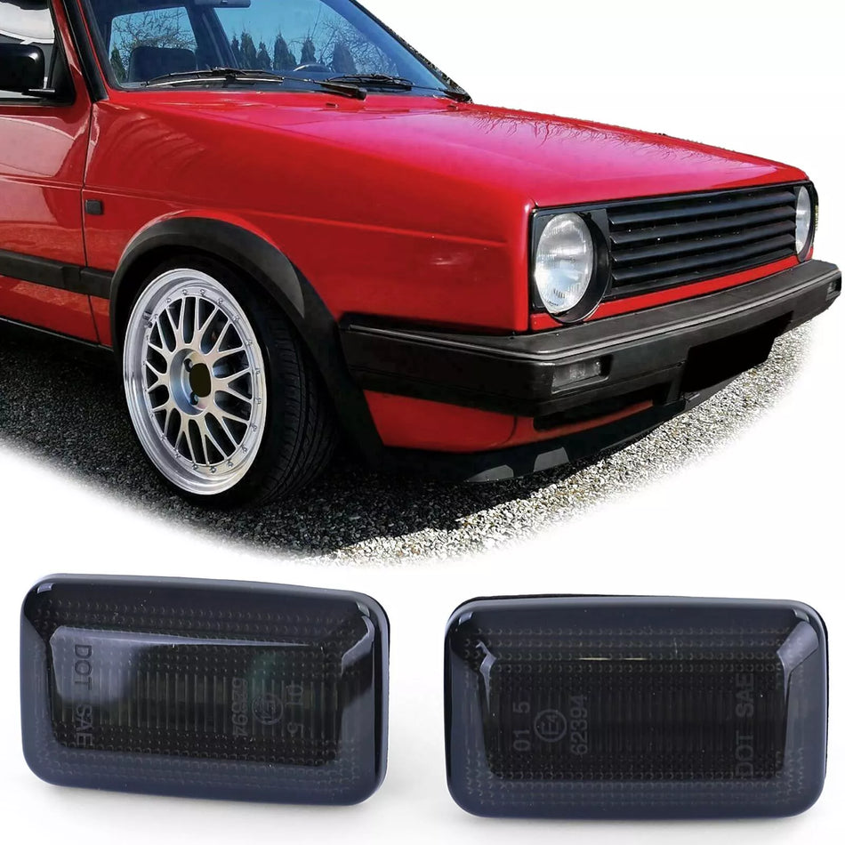 Frecce laterali a LED nere adatte per VW Golf 1+2 Jetta 2 Polo 3 Corrado
