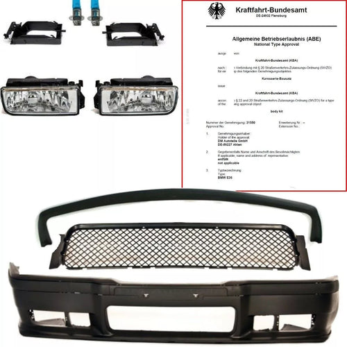 Paraurti Sport+**+GT lama + nebbia cromata per BMW E36 M3 M tutte