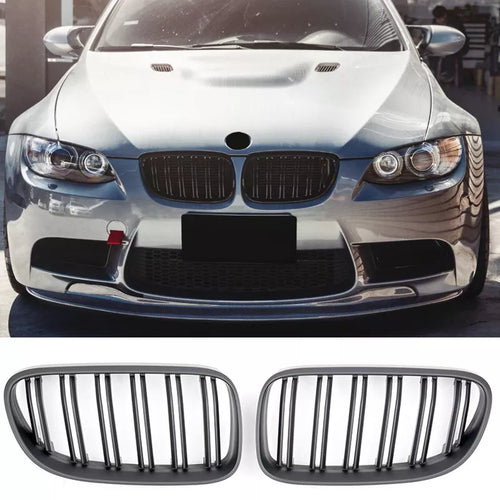 per BMW SERIE 3 E92 E93 10-13 SPORT GRILL DOPPIO PONTE NERO OPACO