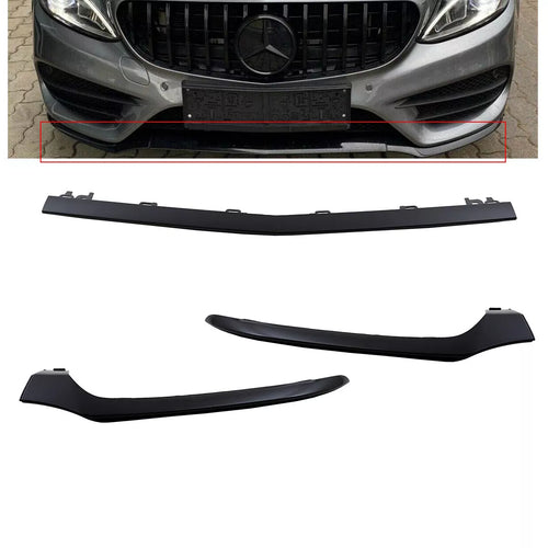 Set spoiler paraurti lama Nero Lucido per Mercedes W205 S205 14-18 AMG Line