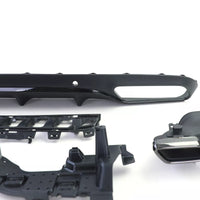 Diffusore posteriore sportivo + terminali nero per Mercedes C C205 Coupè 15-18