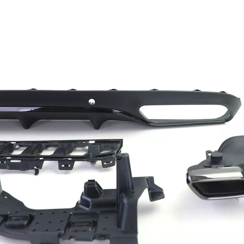 Diffusore posteriore sportivo + terminali nero per Mercedes C C205 Coupè 15-18