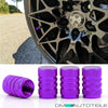 4x Tappi Valvola Alluminio Alluminio Tappi Viola Anodizzato Auto Bike Set