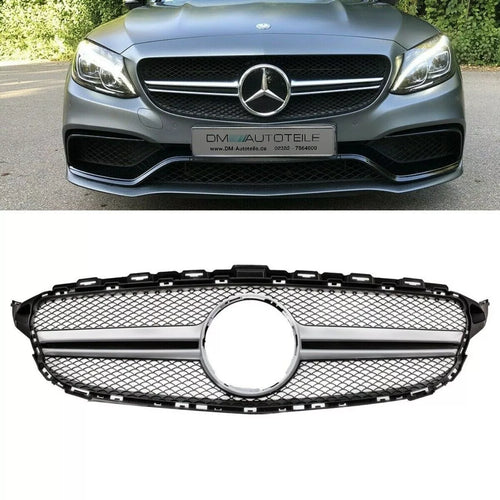Griglia a favi argento per Mercedes Classe C W205 non C63 AMG anno 14-18