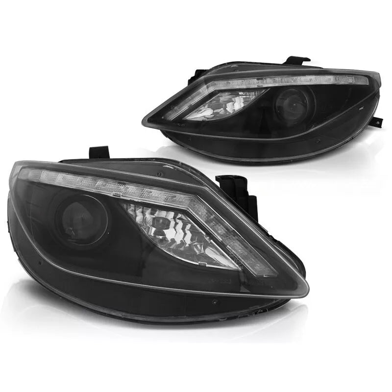 Fari LED luce diurna/frecce per Seat Ibiza 6J 2008-12 Nero