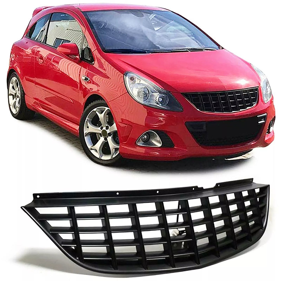 Griglia Sport Griglia Radiatore Senza Emblema Nero per Opel Corsa D 06-10