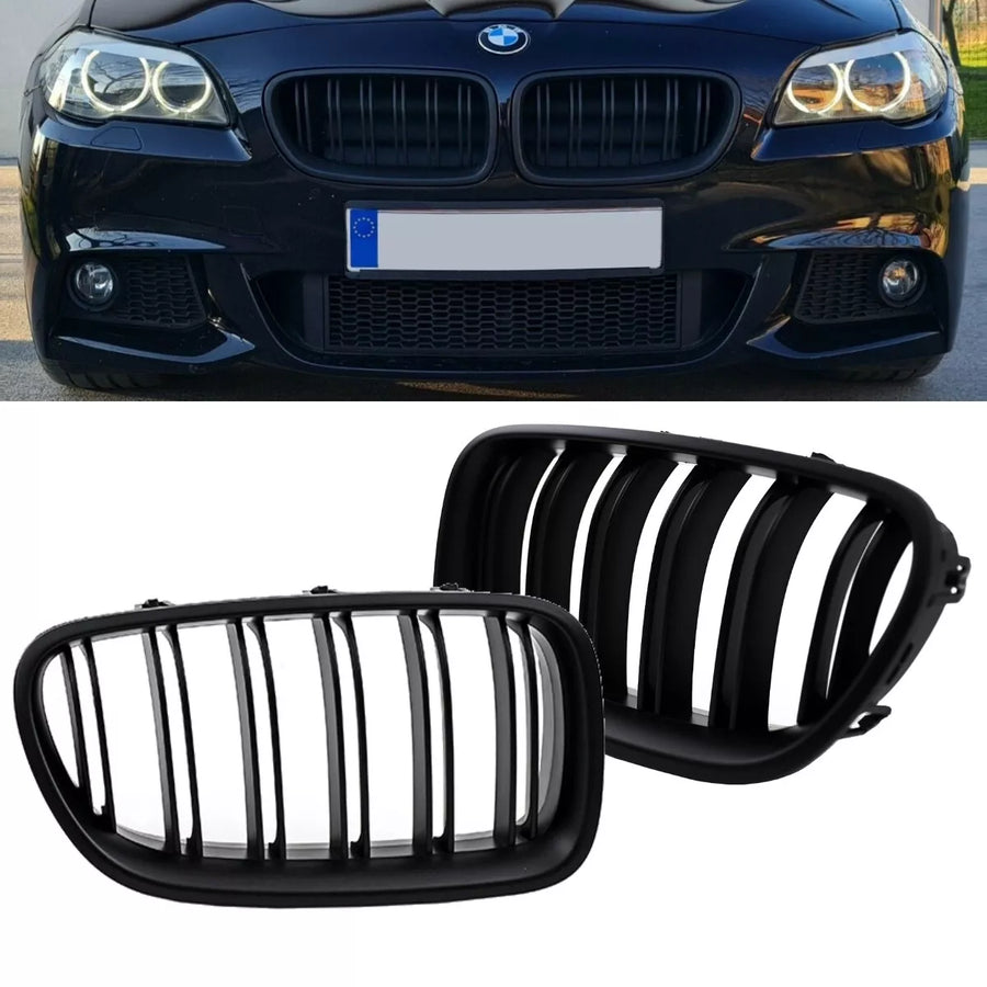 2x Griglia nera opaca doppia barra per BMW F10 F11 anche M M5