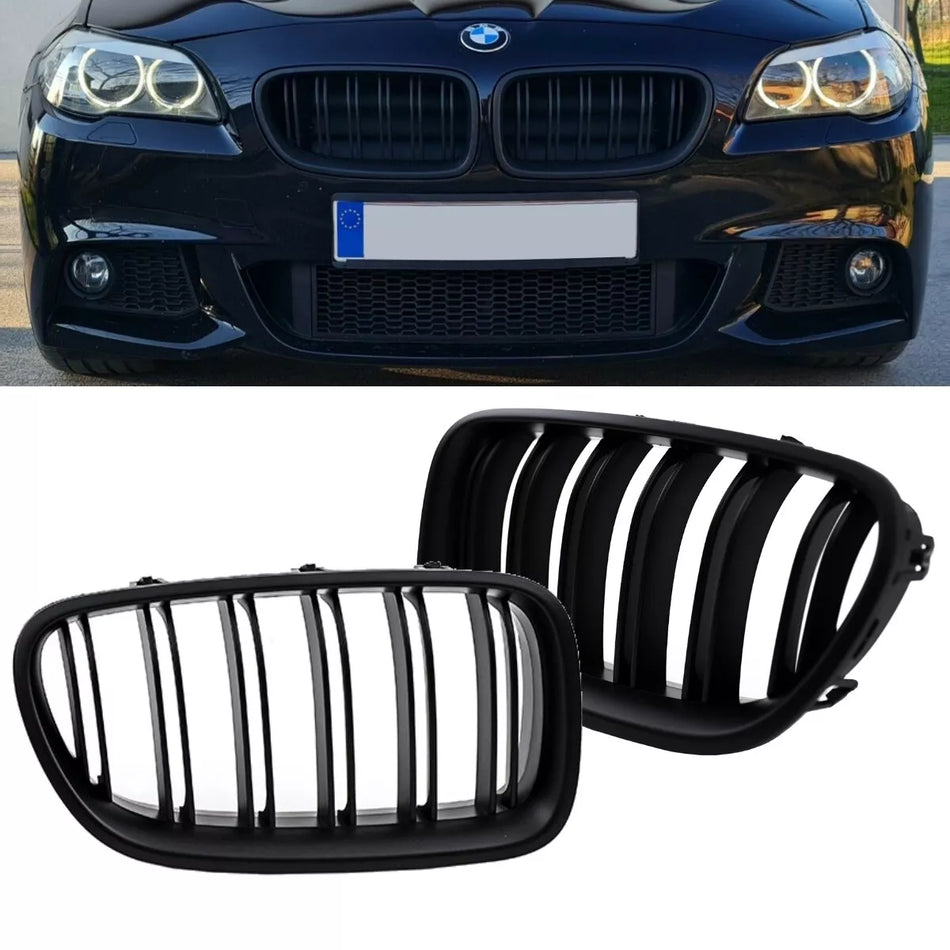 2x Griglia nera opaca doppia barra per BMW F10 F11 anche M M5