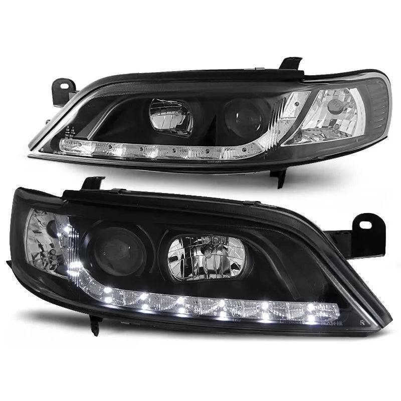 Fari Luce Diurna LED Nero per Opel Vectra B FL 99-02