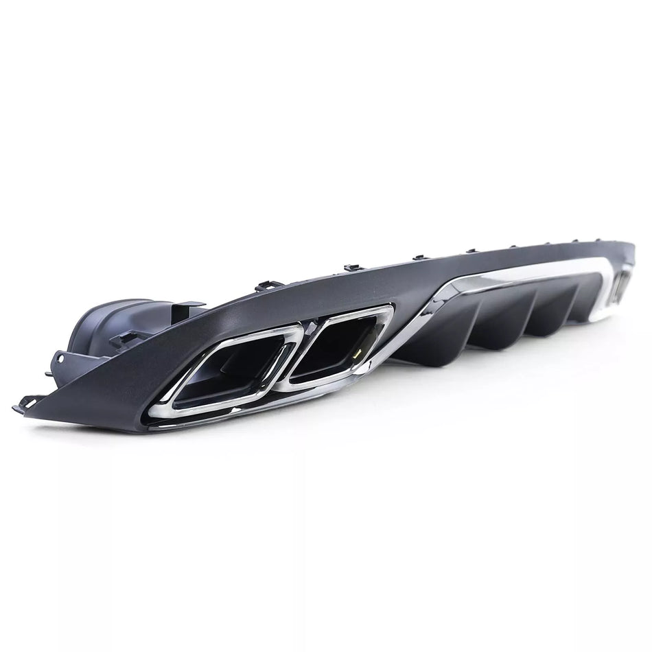 Diffusore posteriore + terminali cromati, per Mercedes Classe E W213 senza AMG