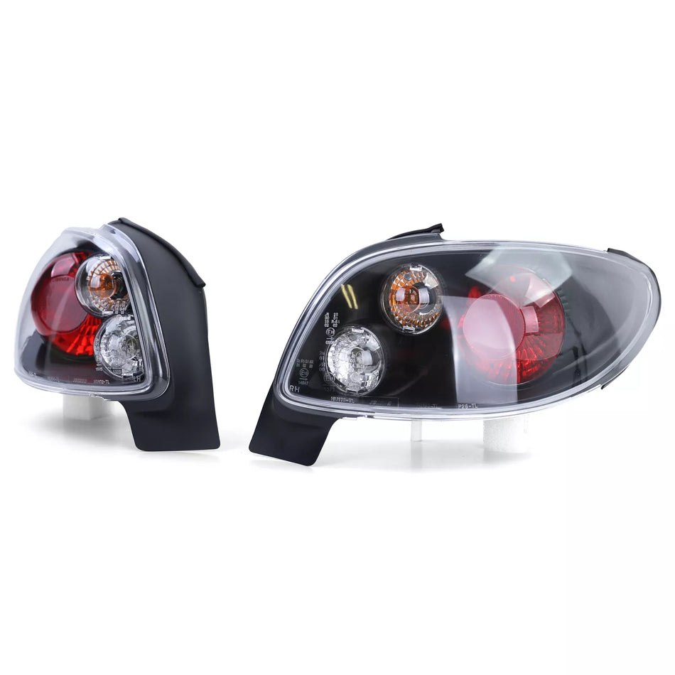 Fanali posteriori vetro trasparente nero per Peugeot 206 CC Coupe Cabrio 00-08