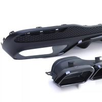 Diffusore Posteriore Sport + Doppi Terminali Neri per Mercedes GLE W166 15-18