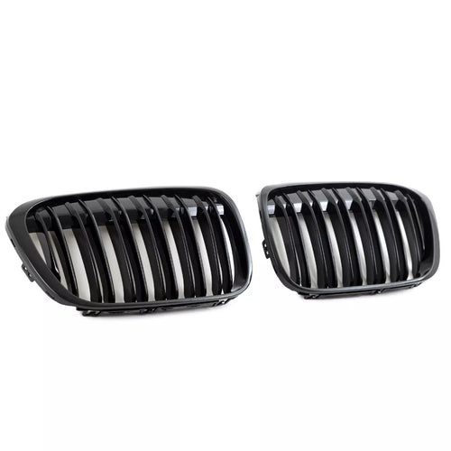 Set Griglia doppia barra nera griglia lucida per BMW X1 F48 anno 2014>