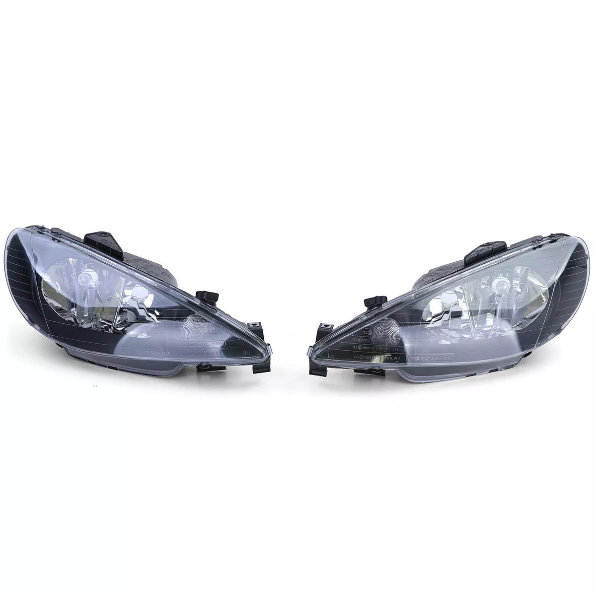 Fari Vetro Trasparente Nero H7 H7 + Adattatore per Peugeot 206 1998-2008 – vista 4