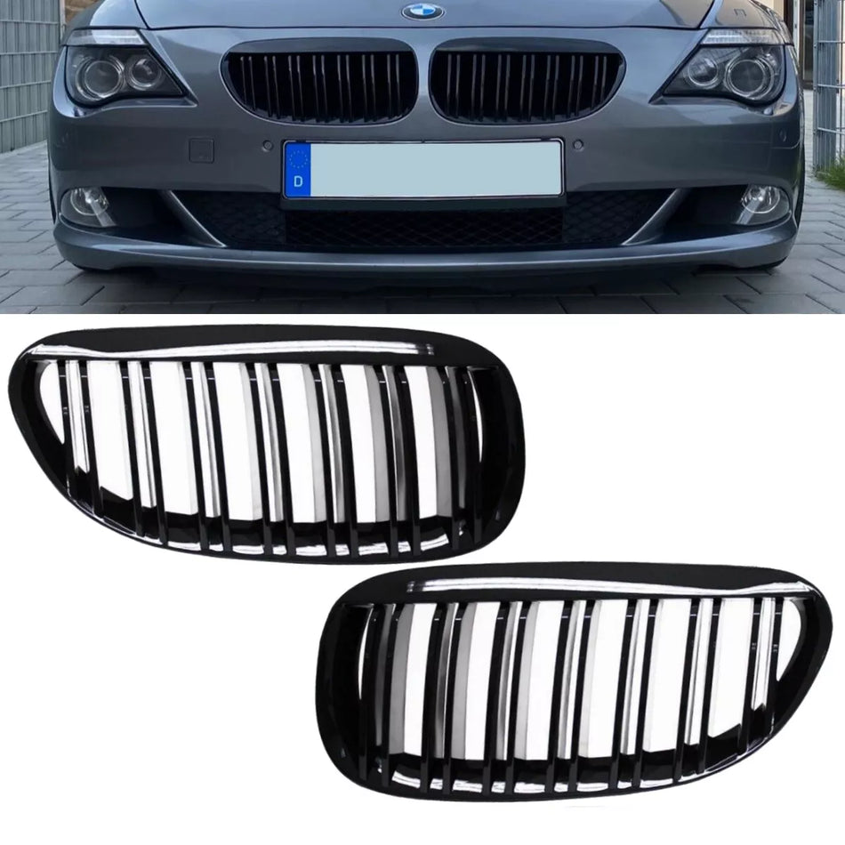 Set Griglia doppio ponte Nero Lucido per BMW E63 E64 02-10