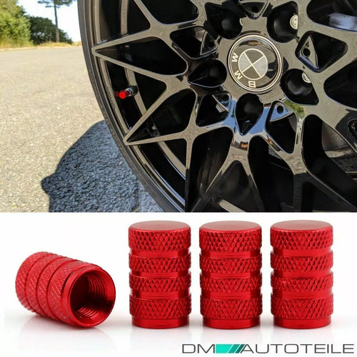 4 Tappi Valvole SET Rosso Ossidato per Valvole Auto Bicicletta Moto Bike