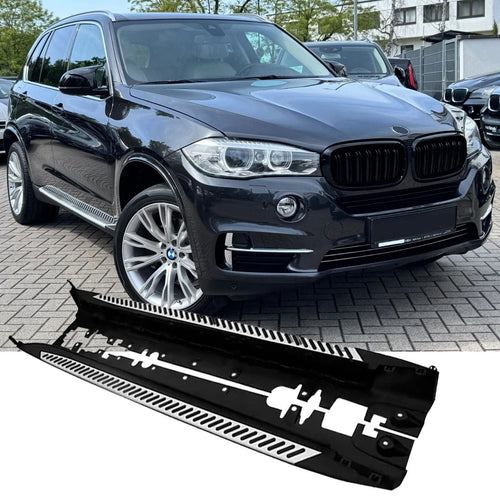 Pedane in alluminio con battiscopa antiscivolo in gomma laterali per BMW X5 F15