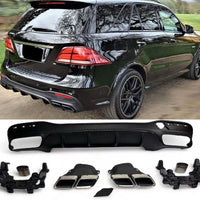 Diffusore + Terminali di Scarico 2x2 (CROMO) per MERCEDES CLASSE W166 GLE