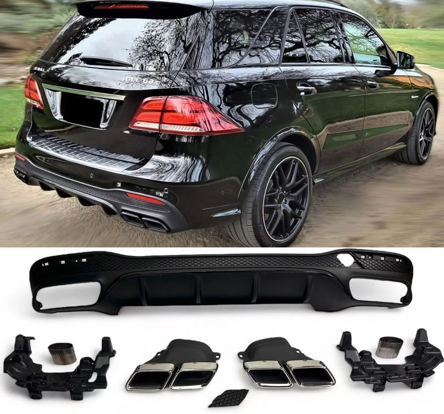 Diffusore + Terminali di Scarico 2x2 (CROMO) per MERCEDES CLASSE W166 GLE