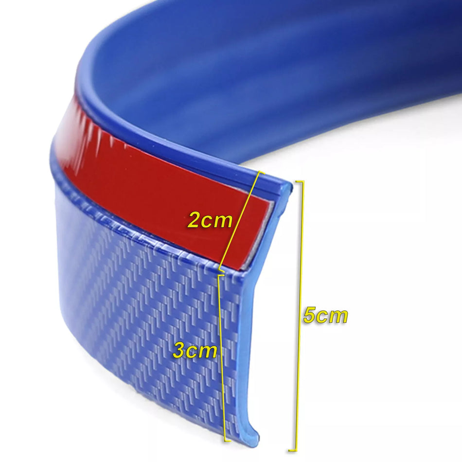 Lama Anteriore minigonne laterali universale flessibile 2,5 m x 5cm carbonio blu