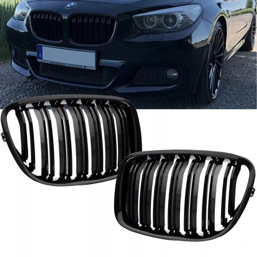 Griglia doppia barra nera BRILLANTE per BMW Serie 5 F07 GT 08-17