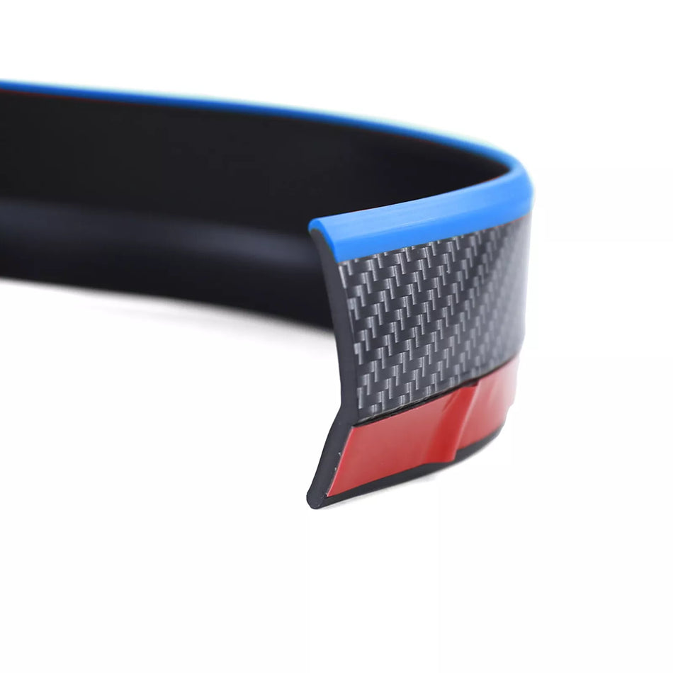 Lama Anteriore soglia universale flessibile 2, 5 m x 5 cm effetto carbonio blu