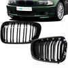 2x Griglia Nero Lucido doppia barra per BMW E46 Serie 3 Coupe Cabrio 99-03 Sport