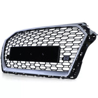 Griglia Sport a nido d'ape nera lucida argento per Audi A3 8V 16-20 senza ACC