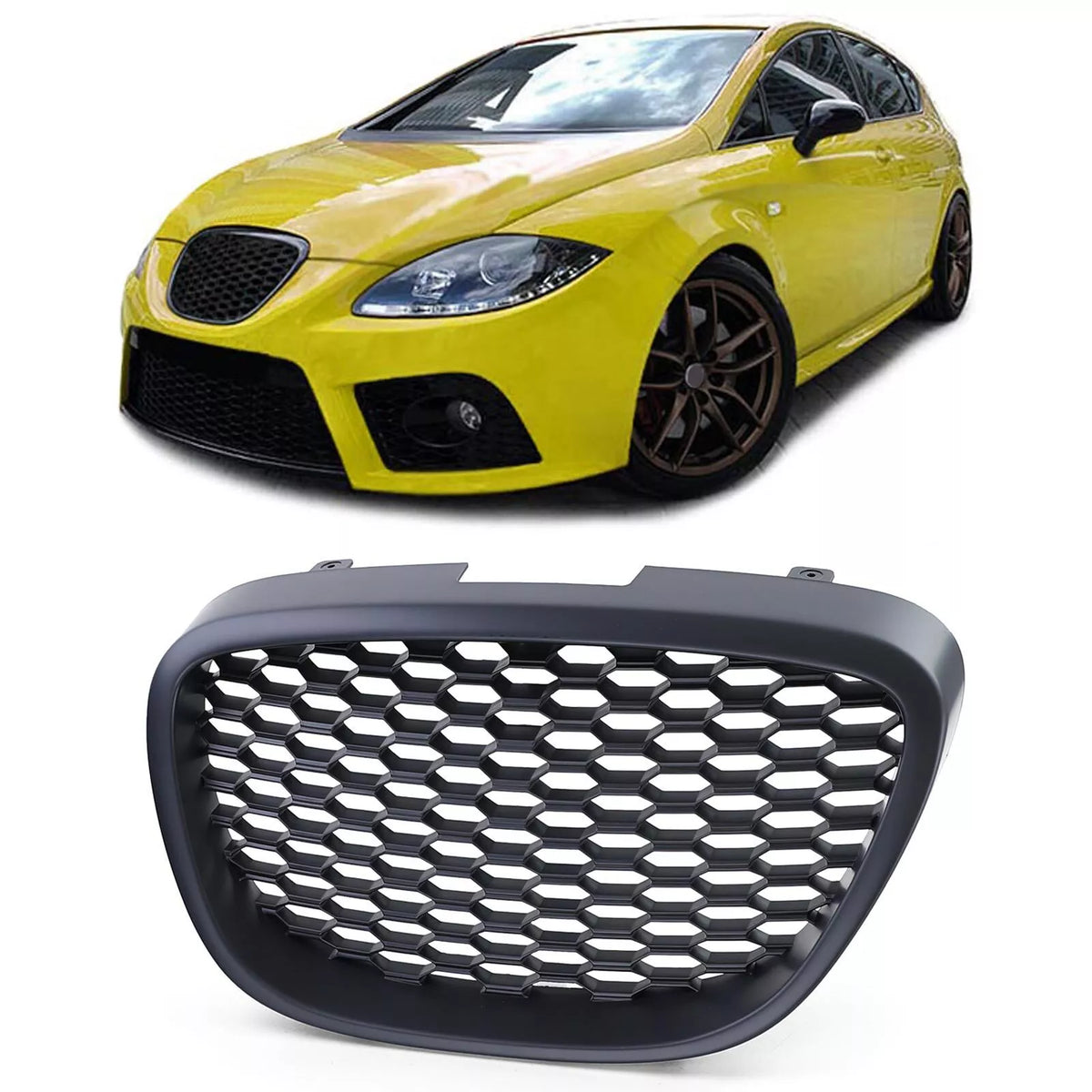 Griglia radiatore sportiva a nido d'ape per Seat Leon 1P Altea Toledo 5P 04-09