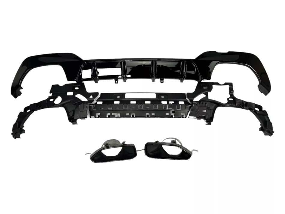 DIFFUSORE + MASCHERINE SCARICO NERO per BMW SERIE 3 G20/G20 2019-2022 con M