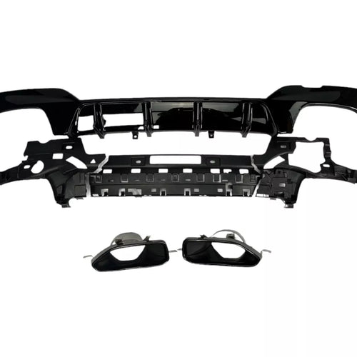 DIFFUSORE + MASCHERINE SCARICO NERO per BMW SERIE 3 G20/G20 2019-2022 con M