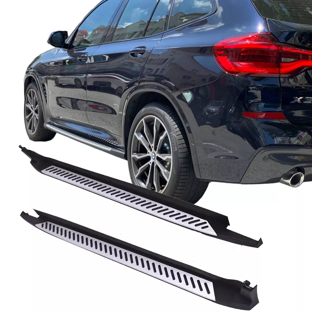 Pedane in alluminio con battiscopa antiscivolo in gomma per BMW X3 G01