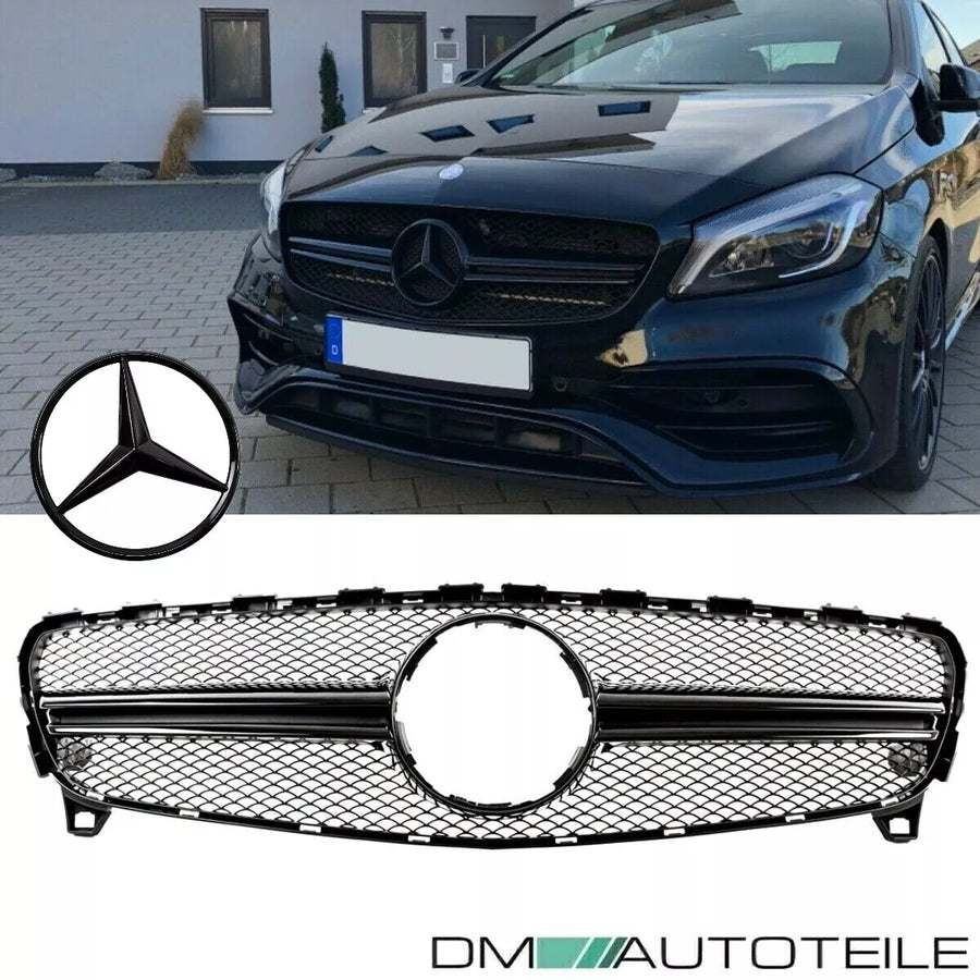 Set Griglia Nero Lucido + Stella Vernata per Mercedes Classe A W176 15-17
