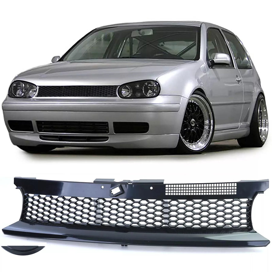Griglia a favi senza emblema nera per VW Golf 4 berlina variante cabrio 97-06
