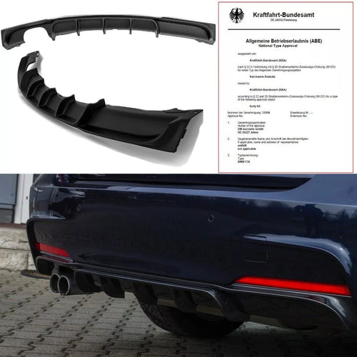 Diffusore posteriore Nero 2 tubi per BMW F30 F31 M Sport