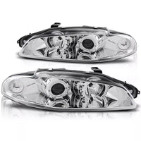 Fari Angel Eyes LED cromati per Mitsubishi Eclipse 1997 al 1998