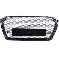 Griglia radiatore favi sport senza emblema nero lucido per Audi A4 B9 8W 15-19