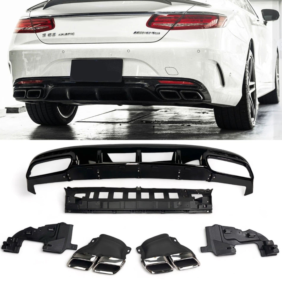 Diffusore + Terminali di Scarico (CROMO) per MERCEDES S-KL. C217 A217