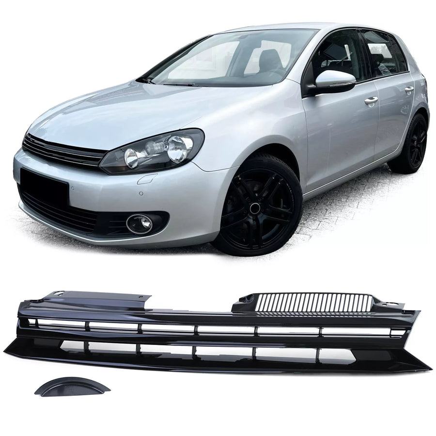 Griglia radiatore senza emblema nero lucido per VW Golf 6 08-12