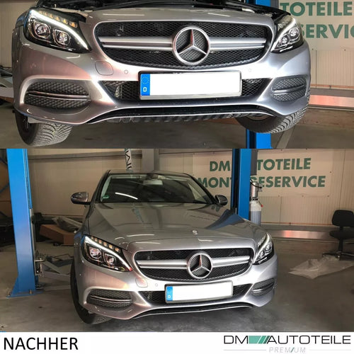 Griglia a favi argento per Mercedes Classe C W205 non C63 AMG anno 14-18