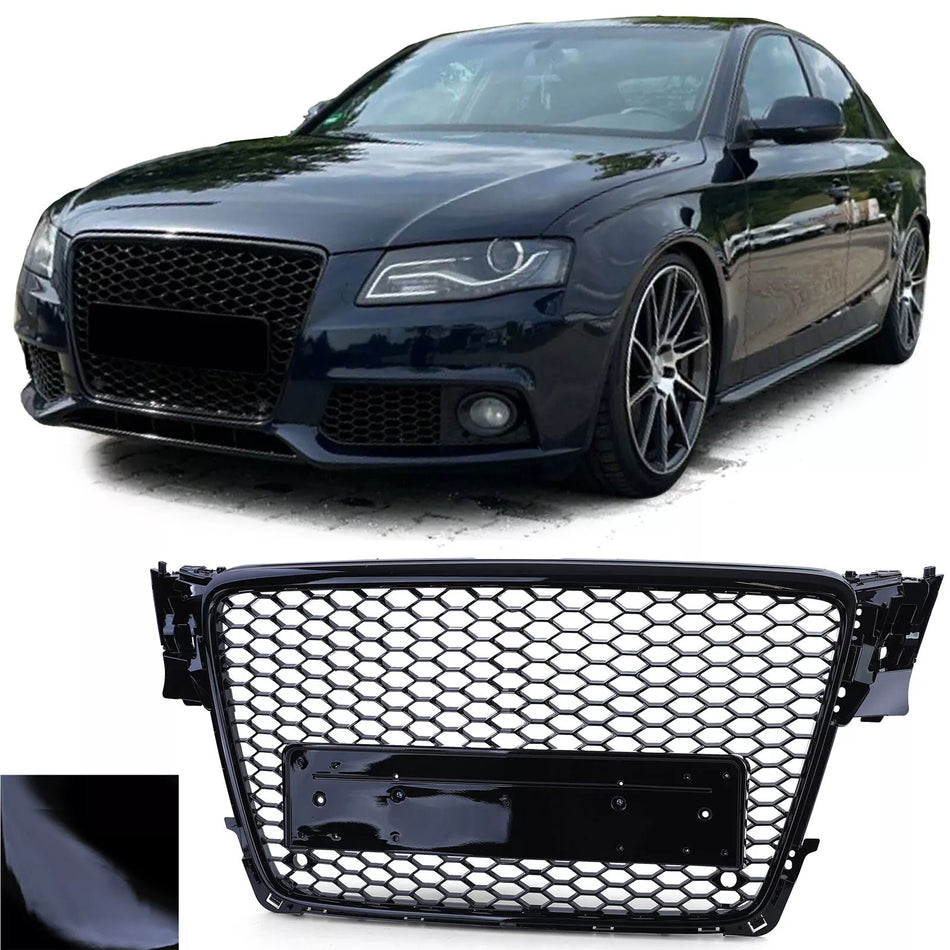 Griglia radiatore favi sport senza emblema nero lucido per Audi A4 B8 8K 07-11