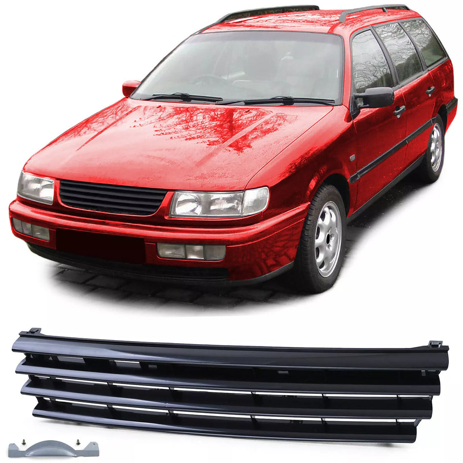 Griglia sportiva griglia radiatore senza emblema nera per VW Passat 35i B4 93-97