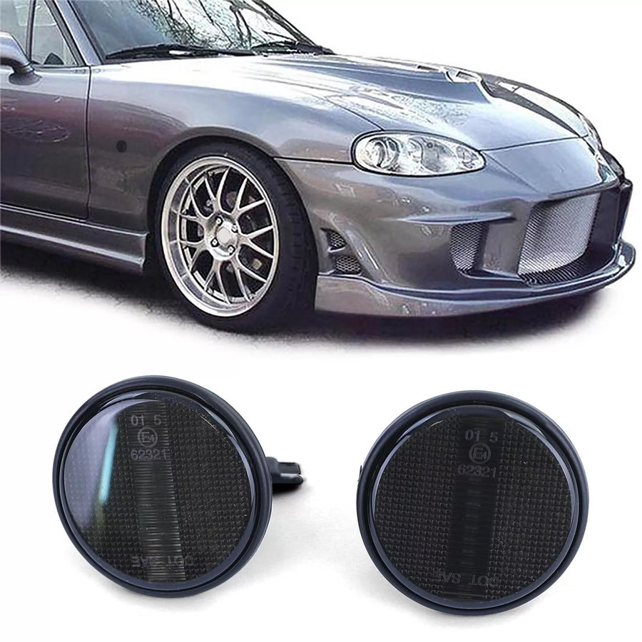 Coppia frecce laterali LED nere fumè adatte per Mazda MX5 NA NB NBFL 90-05