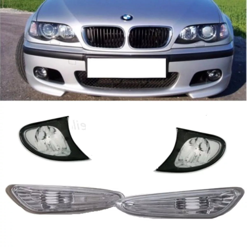 Set convers. FACELIFT frecce anteriori bianche + laterali per BMW E46 anno 01-05