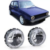 Fari vetro trasparente Angel Eyes + mirino nero per VW Golf 1 + Cabrio