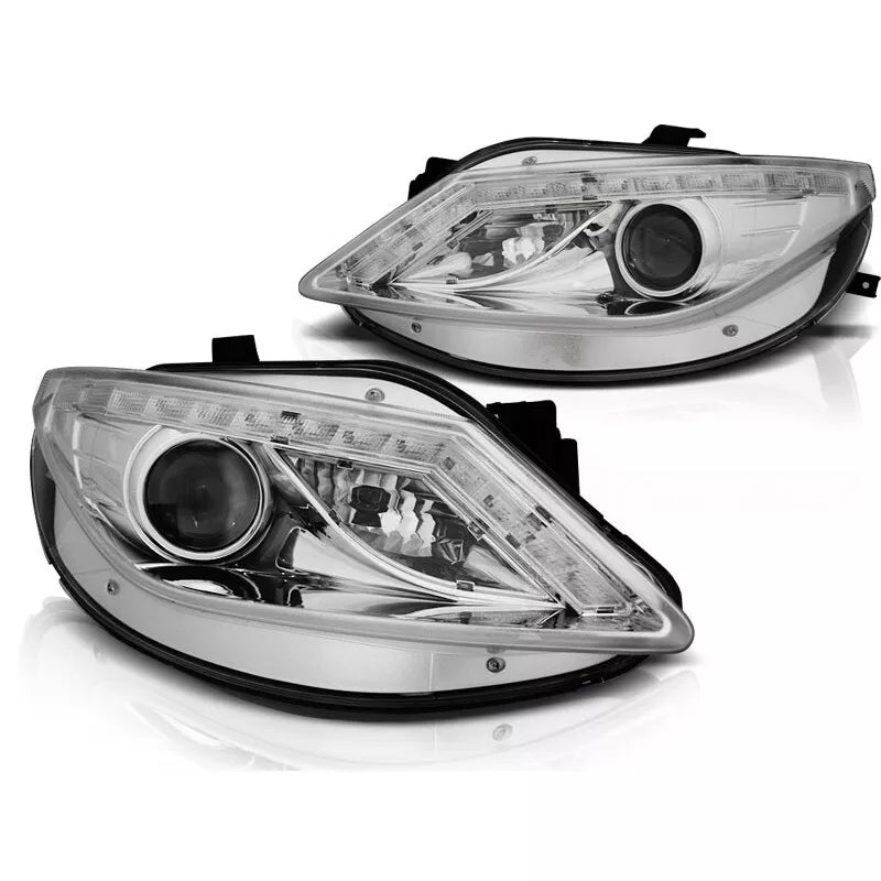 Fari LED luce diurna/frecce per Seat Ibiza 6J 2008-2012 cromo