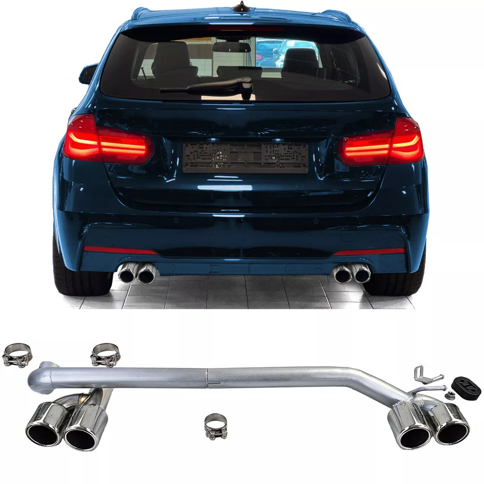 Terminale scarico duplex 4 tubi look conversione per BMW F30 F31 320 325 328 330