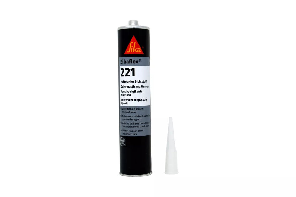 1x Sikaflex 221 300ml Grigio Acciaio Sigillante Sigillante Adesivo Cartuccia