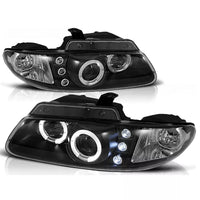 Fari Angel Eyes LED Nero per Chrysler Voyager 1996-2001